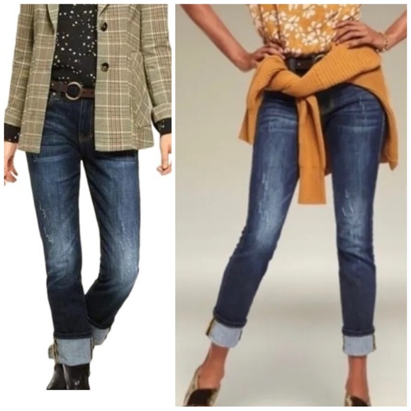 CAbi Denim - Cabi 3561 High Rise Straight Leg
Distressed Blue Jeans Size 10